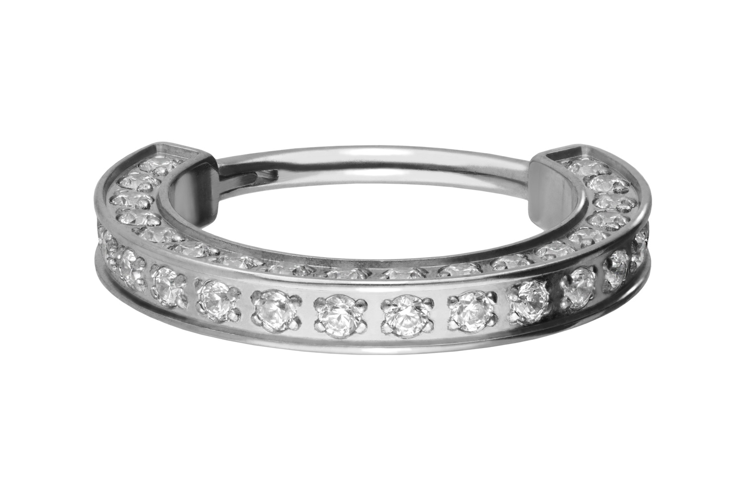 Titan Segmentring Clicker Piercing KRISTALLRAND ++SALE++